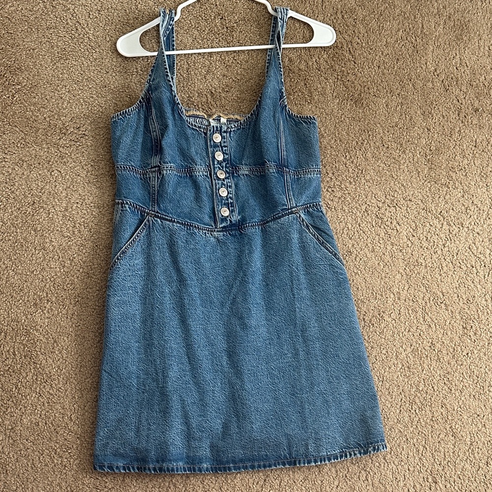 American Eagle Outfitters Blue Denim Mini Dress